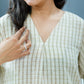 Corn Checks Centre Pleated Kurta